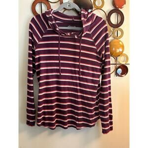 Eddie Bauer xl long sleeve striped cow neck shirt